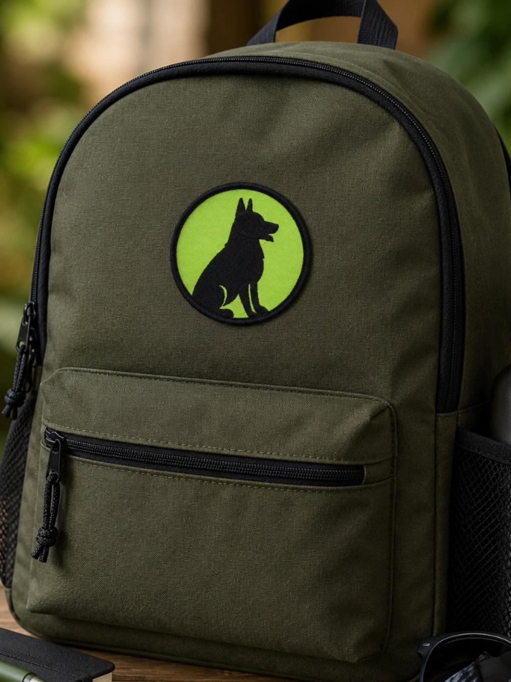 German Shepherd Patch 3x3 Black Dog Silhouette Embroidered Iron On K9